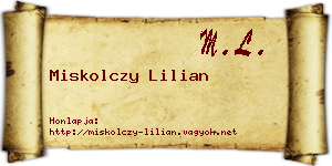 Miskolczy Lilian névjegykártya